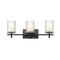 Z-Lite Grayson Vanity, 3-Light, 23 In.W x 5.75 In.L x 8.5 In.H, Matte Black/Clear + Etched Opal 1949-3V-MB - alternate 3